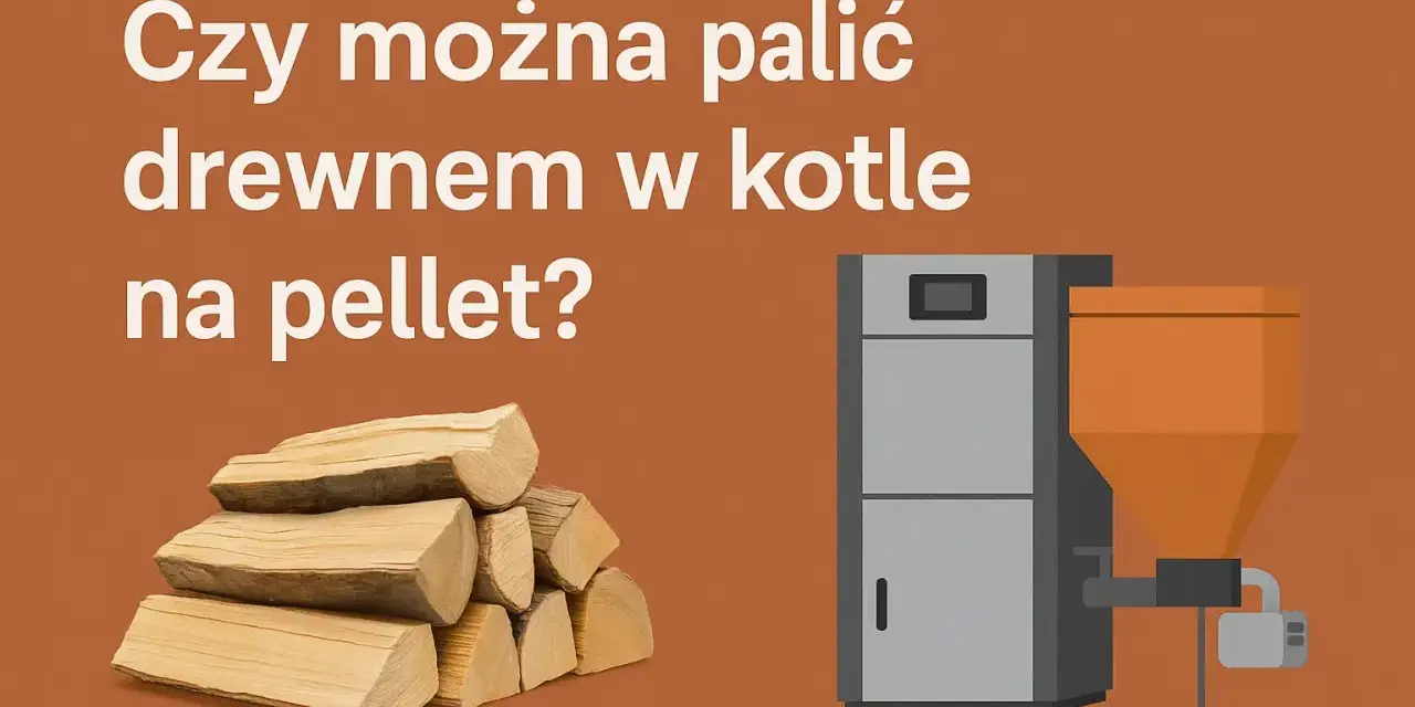 Stos drewna obok kotła na pellet. Czy można palić drewnem w piecu na pellet?