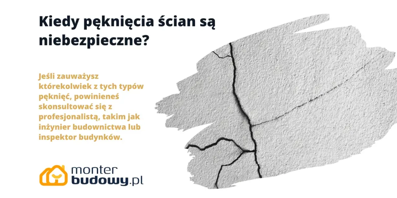 Pionowe pęknięcia ścian nośnych mogą być sygnałem ostrzegawczym. Warto skonsultować się z fachowcem.