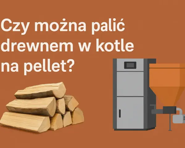 Stos drewna obok kotła na pellet. Czy można palić drewnem w piecu na pellet?